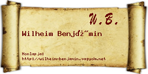 Wilheim Benjámin névjegykártya